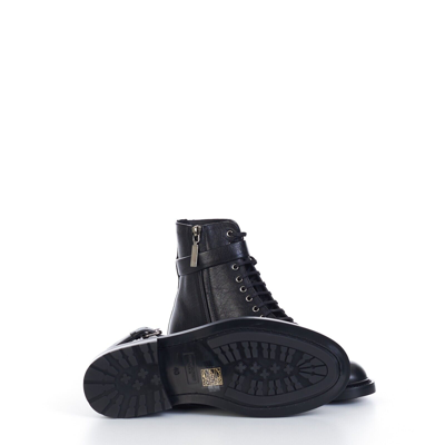 Pre-owned Saint Laurent 1290$ Army Boots With Strap In Black Smooth Leather