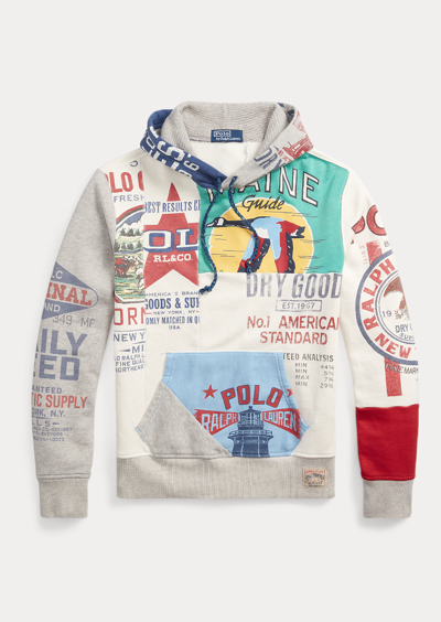 Pre-owned Polo Ralph Lauren $298 Men's  Patchwork Fleece Graphic Hoodie In As Pictured