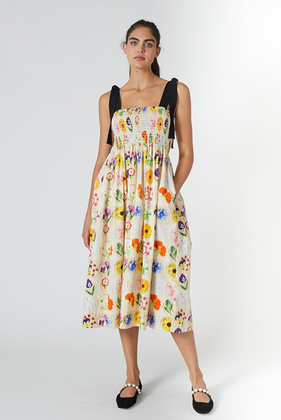 Shop Rachel Antonoff Mindy Smocked Midi Dress In Xxl
