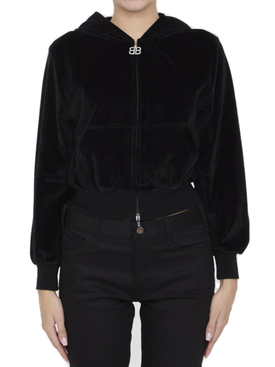 Shop Balenciaga Shrunk Zip In Black