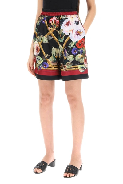 Shop Dolce & Gabbana Rose Garden Pajama Shorts Women In Multicolor