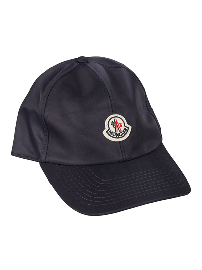 Shop Moncler Logo Patch Baseball Cap In Navy