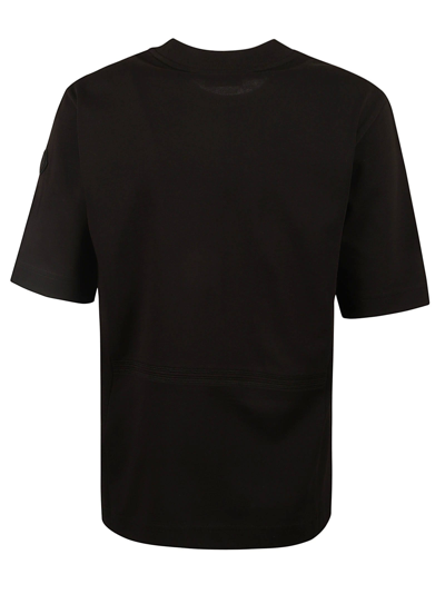 Shop Moncler Logo Embroidered Regular T-shirt In Black