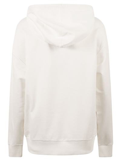 Shop Moncler Chest Logo Patch Hooded Sweatshirt In White