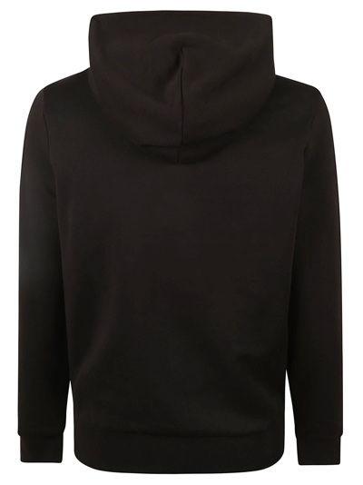 Shop Moncler Logo Embroidered Hooded Sweatshirt In Black
