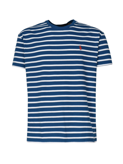 Shop Polo Ralph Lauren Striped T-shirt In Blu/white
