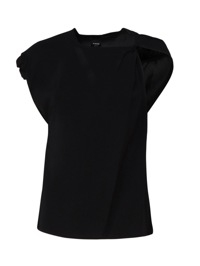 Shop Pinko Tindaro T-shirt With Fabric Details In Black