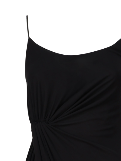 Shop Pinko Interlock Crepe Long Dress In Black
