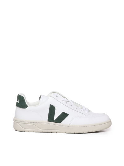Shop Veja V-12 Sneakers In White, Green