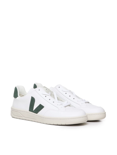 Shop Veja V-12 Sneakers In White, Green