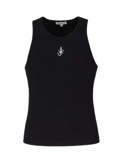 Shop Jw Anderson Anchor Tank Top With Embroidery In Black