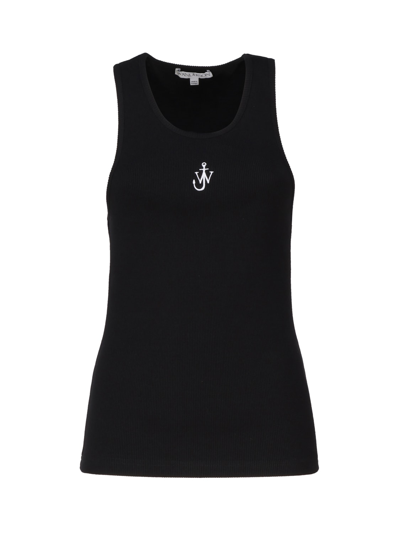 Shop Jw Anderson Tank Top With Embroidery In Black