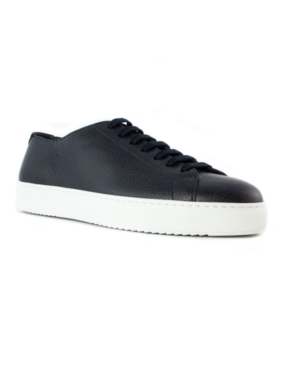 Shop Doucal's Sneaker In Blue Tumbled Leather