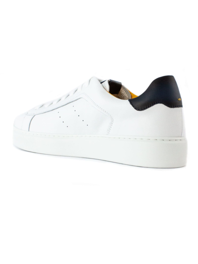 Shop Doucal's White Leather Sneaker In Bianco