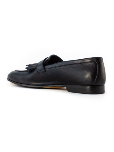 Shop Doucal's Blue Leather Loafer