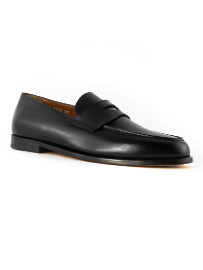Shop Doucal's Mario Loafer In Black Leather In Nero