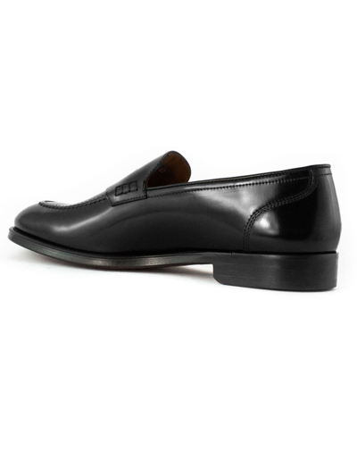 Shop Doucal's Penny Loafer In Black Leather In Nero