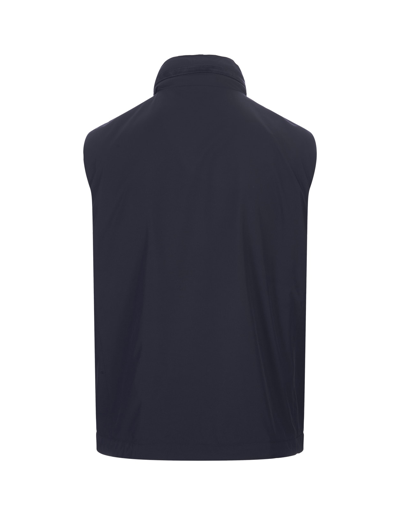 Shop Kiton Blue Vest With Pull-out Hood