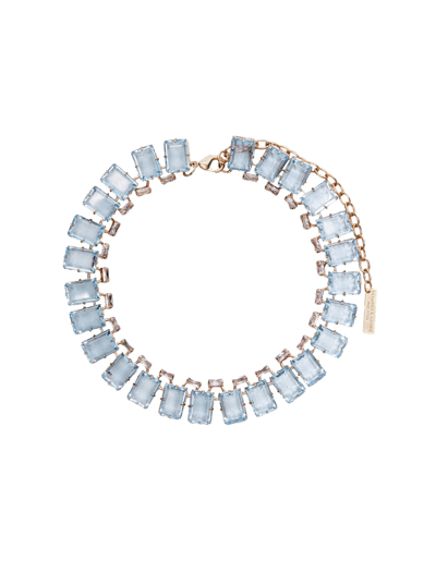 Shop Ermanno Scervino Necklace With Light Blue Stones
