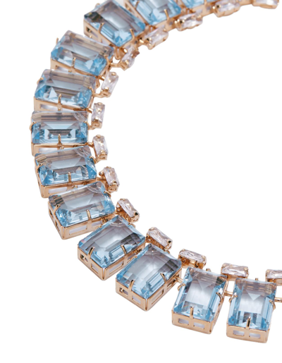 Shop Ermanno Scervino Necklace With Light Blue Stones