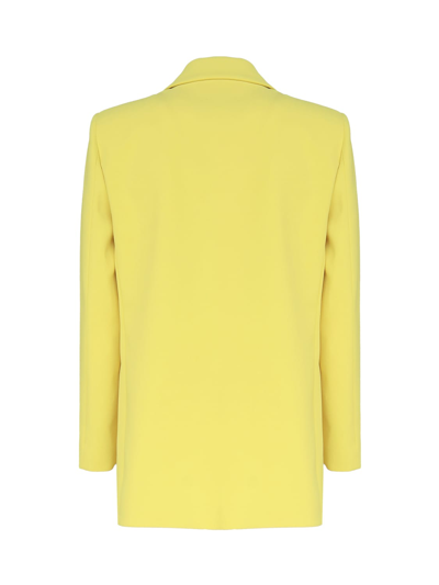 Shop Pinko Monochrome Stretch Crepe Blazer In Yellow