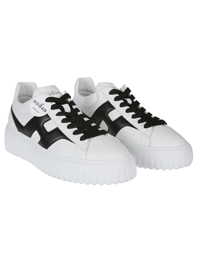 Shop Hogan H-stripes Sneakers In Bianco/nero