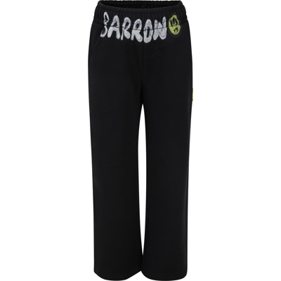 Shop Barrow Black Sports Trousers For Boy With Logo