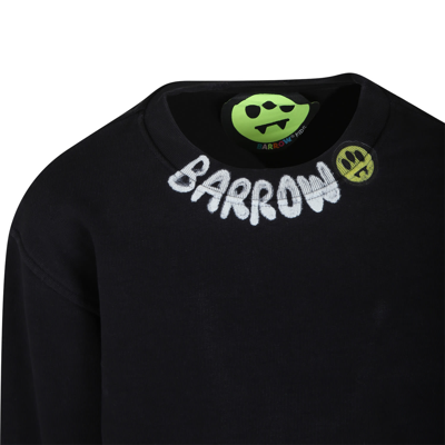 Shop Barrow Black Sweat-tshirt For Kids With Logo