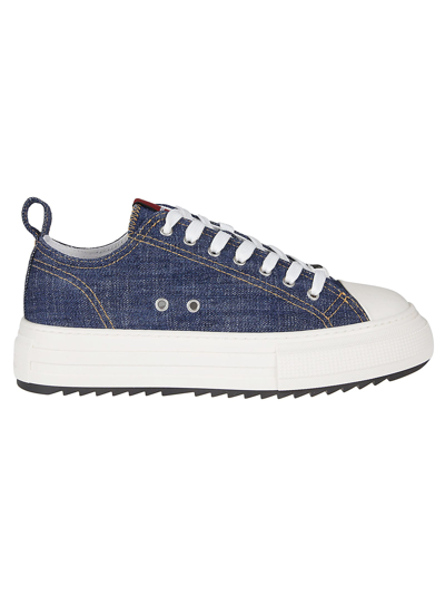 Shop Dsquared2 Berlin Lace-up Low Top Sneakers In Jeans