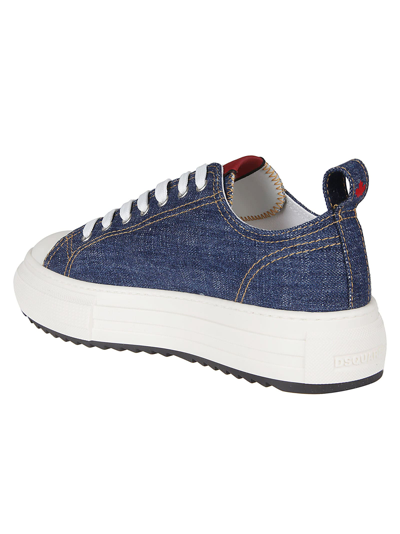 Shop Dsquared2 Berlin Lace-up Low Top Sneakers In Jeans