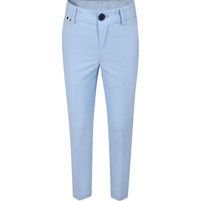 Shop Hugo Boss Elegant Sky Blue Trousers For Boy In Light Blue