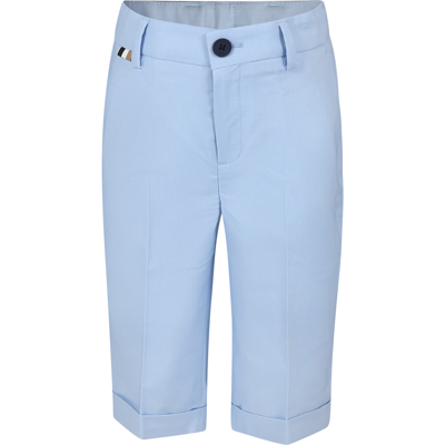 Shop Hugo Boss Elegant Sky Blue Shorts For Boy In Light Blue
