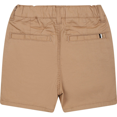 Shop Hugo Boss Brown Shorts For Baby Boy With Logo Detail