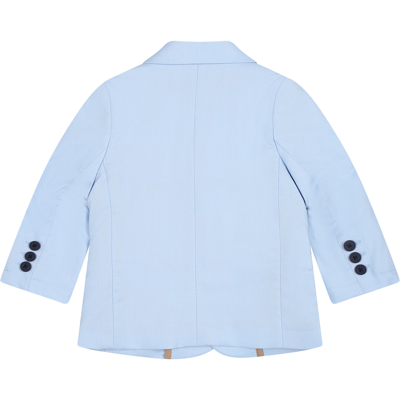 Shop Hugo Boss Sky Blue Jacket For Baby Boy In Light Blue