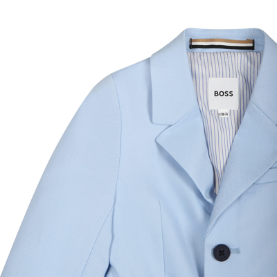 Shop Hugo Boss Sky Blue Jacket For Baby Boy In Light Blue