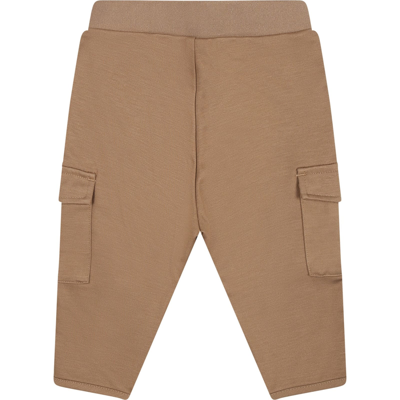 Hugo Boss Beige Cargo Trousers For Baby Boy In Beige
