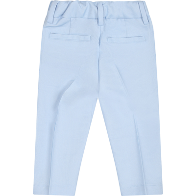 Shop Hugo Boss Elegant Sky Blue Trousers For Baby Boy In Light Blue