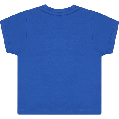 Shop Hugo Boss Light Blue T-shirt For Baby Boy With Logo
