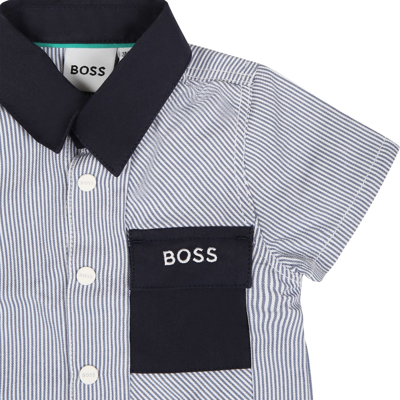 Shop Hugo Boss Multicolor Sport Suit Set For Boy With Logo