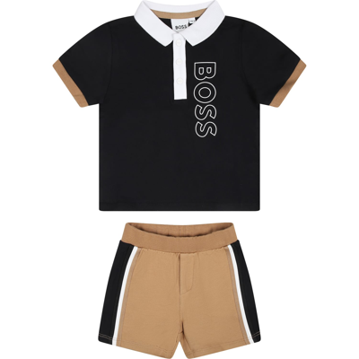 Shop Hugo Boss Multicolor Sport Suit Set For Baby Boy