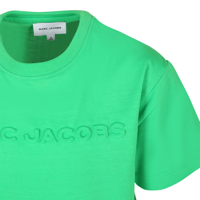 Shop Marc Jacobs Green T-shirt For Kids With Logo
