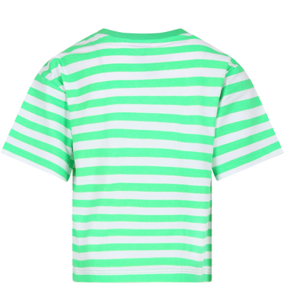 Shop Marc Jacobs Green T-shirt For Kids With Logo