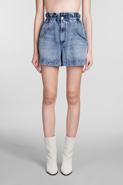 Shop Isabel Marant Titea Shorts In Blue Cotton