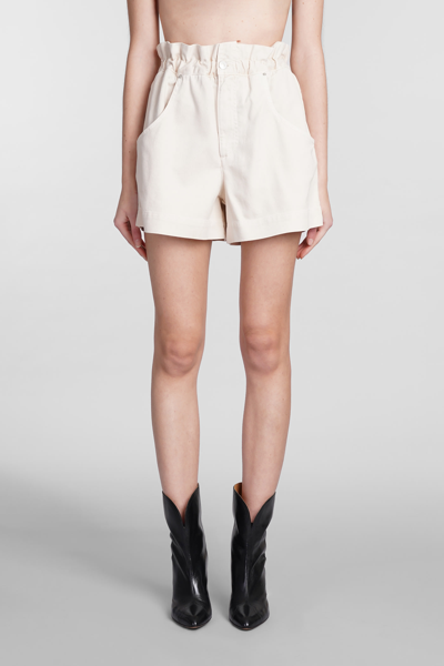 Shop Isabel Marant Titea Shorts In Beige Cotton