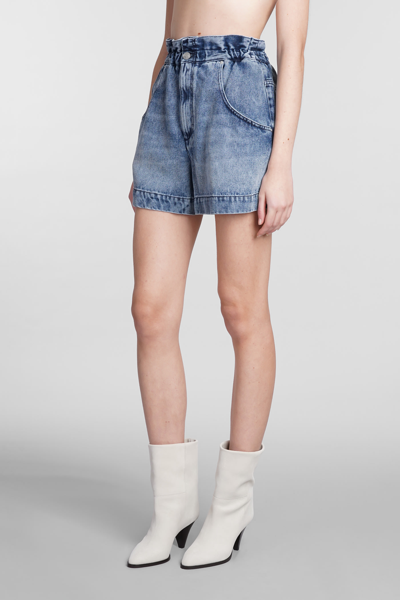 Shop Isabel Marant Titea Shorts In Blue Cotton