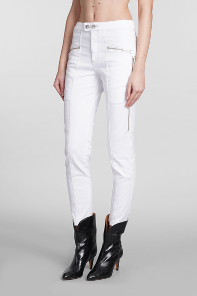 Shop Isabel Marant Prezi Jeans In White Cotton