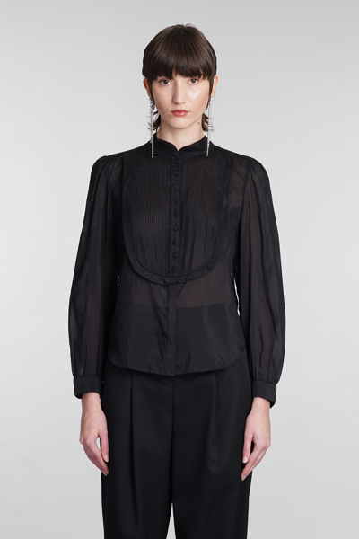 Shop Isabel Marant Balesa Blouse In Black Cotton