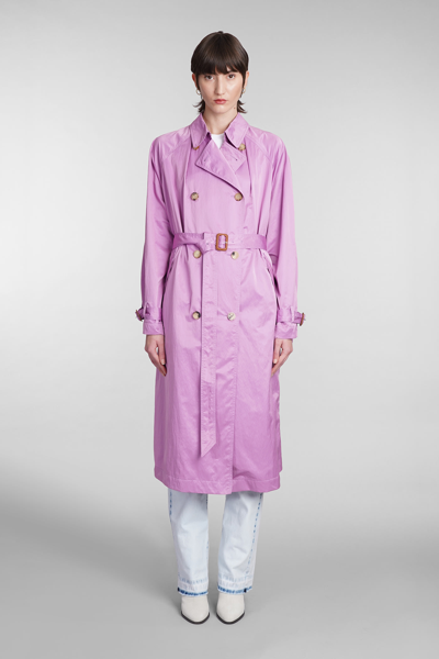 Shop Isabel Marant Edenna Trench In Lilla Polyester
