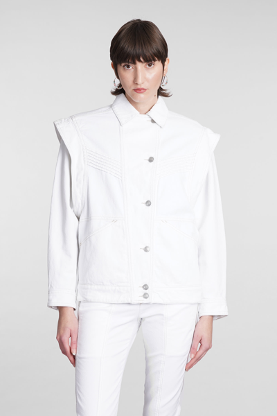 Isabel Marant Harmon Denim Jackets In White Cotton In White