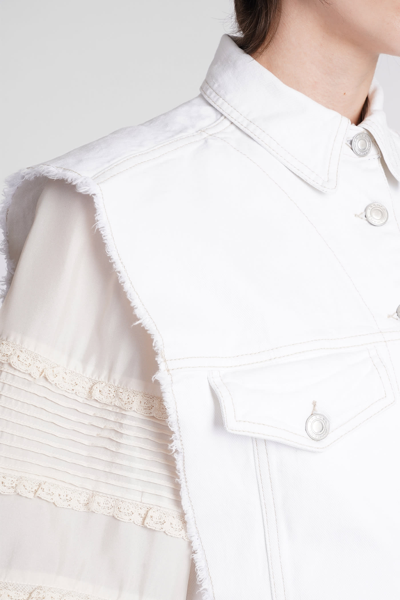 Shop Isabel Marant Tyra Denim Jackets In White Cotton